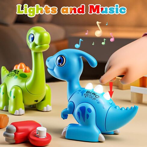 LZZAPJ Montessori Dinosaur Assembly Toy Set with Lights & Music - STEM Dinosaur Toys for Kids 3-4, Baby & Toddlers Ages 3 4 5 Years Old, Perfect Christmas/Birthday Gift for Boys & Girls in Kuwait