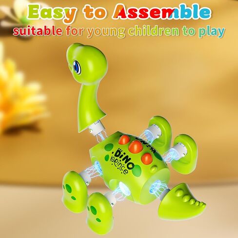 LZZAPJ Montessori Dinosaur Assembly Toy Set with Lights & Music - STEM Dinosaur Toys for Kids 3-4, Baby & Toddlers Ages 3 4 5 Years Old, Perfect Christmas/Birthday Gift for Boys & Girls in Kuwait