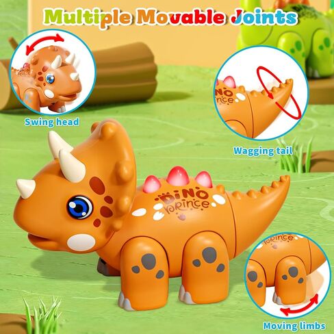 LZZAPJ Montessori Dinosaur Assembly Toy Set with Lights & Music - STEM Dinosaur Toys for Kids 3-4, Baby & Toddlers Ages 3 4 5 Years Old, Perfect Christmas/Birthday Gift for Boys & Girls in Kuwait
