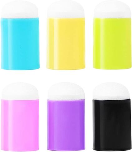 12 Pcs/Set Finger Sponge Daubers Random Color Craft for Graffiti Painting Drawing Stamping Tools Finger for Blending Stenciling Stamping Crafting Painting in Kuwait
