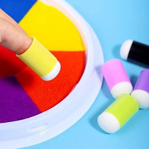 12 Pcs/Set Finger Sponge Daubers Random Color Craft for Graffiti Painting Drawing Stamping Tools Finger for Blending Stenciling Stamping Crafting Painting in Kuwait