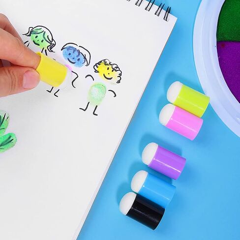12 Pcs/Set Finger Sponge Daubers Random Color Craft for Graffiti Painting Drawing Stamping Tools Finger for Blending Stenciling Stamping Crafting Painting in Kuwait