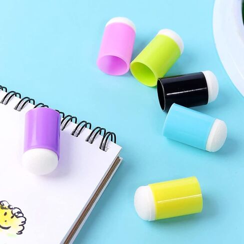 12 Pcs/Set Finger Sponge Daubers Random Color Craft for Graffiti Painting Drawing Stamping Tools Finger for Blending Stenciling Stamping Crafting Painting in Kuwait