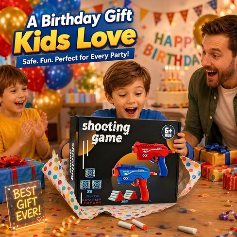 2 حزمة من ألعاب Blaster Guns Boys، لعبة إطلاق نار سهلة الهدف في الداخل والخارج، 20 سهمًا إسفنجيًا ناعمًا و6 أهداف ضربة قاضية، هدايا عيد ميلاد للأعمار من 6 إلى 12 عامًا، متعة متعددة اللاعبين، التنسيق بين اليد والعين in Kuwait