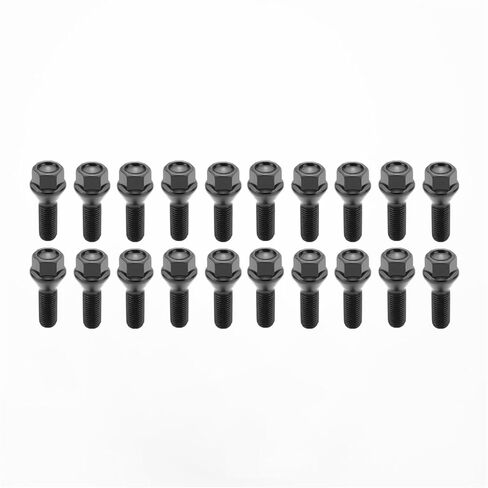 36136781150 Wheel Lug Bolt M12×1.5 Black | Compatible with BMW 1 3 5 X Z Series Mini E46 325 E90 E39 E88 E60 E93,5Pcs in Kuwait
