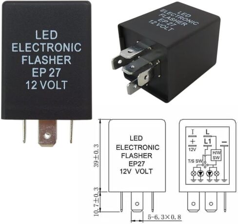 Xspeedonline 5-Pin LED Flasher Relay Fix Turn Signal Blinker Issue EP27 FL27 Fit for 2010 Ford Crown Victoria Police Interceptor Sedan 4-Door 4.6L 281Cu. In. V8 GAS SOHC Naturally Aspirated in Kuwait