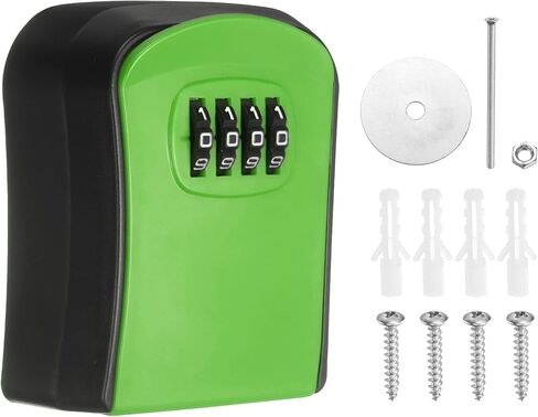 PATIKIL Wall Mount Key Lock Box (3.7"x3.1"x1.6", Red) - 4 Digit Combination Lockbox for Keys Safe Security Storage Resettable Code Lockbox for Outdoor Home Office Garage in Saudi Arabia