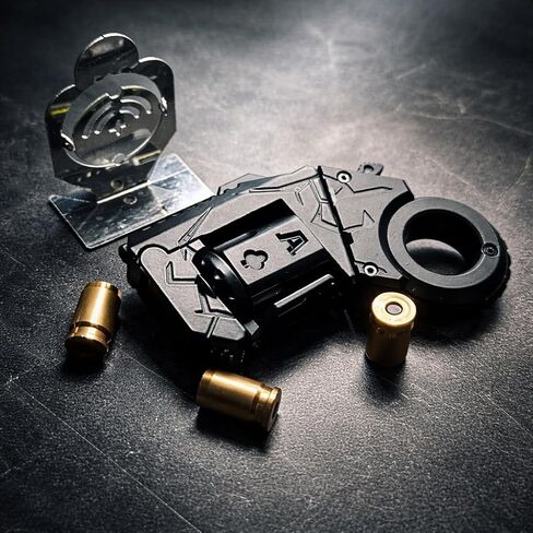 مسدس ألعاب فيدجيت معدني للبالغين: لعبة فيدجيت سبينر لتخفيف التوتر EDC، مسدسات فيدجيت صغيرة رائعة 5 في 1 مع منزلق وحلقة إصبع للرجال (JJ011 - أسود) in Kuwait