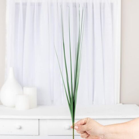 حزمة حرفية مباشرة من المصنع مكونة من 24 بخاخًا من عشب البصل الاصطناعي Wispy Grass ونباتات عشب القمح الصناعي والمساحات الخضراء لتنسيقات الزهور، وحشو وعاء الشرفة، والديكور الداخلي/الخارجي (21 بوصة T) in Kuwait