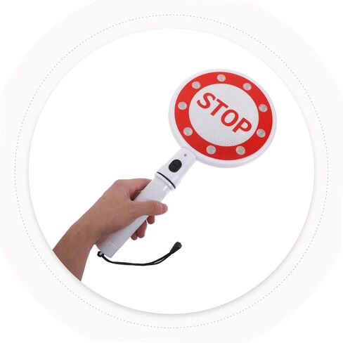 Ipetboom 2 قطعة مجداف إشارة توقف حركة المرور LED مع مقبض، بطاقة إيقاف التحكم في حركة المرور الوامضة على الوجهين من أجل سلامة المشاة والممر، تعمل بالبطارية (البطاريات غير متضمنة) in Kuwait