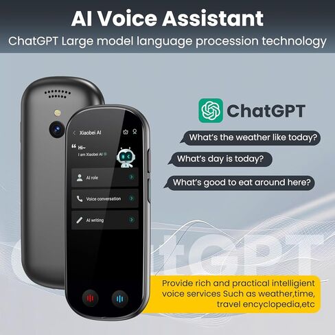 جهاز مترجم اللغة لا يحتاج إلى شبكة WiFi، مترجم AI مع ChatGPT، جهاز مترجم صوتي في اتجاهين في الوقت الحقيقي مع أكثر من 150 لغة، التسجيل/غير متصل/ترجمة الصور لتعلم الأعمال أثناء السفر in Kuwait