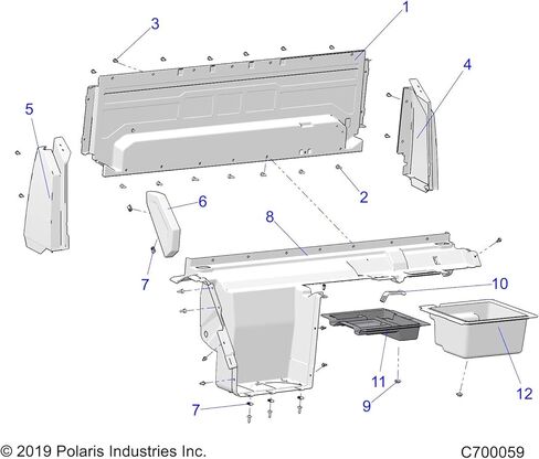 Polaris 5456188-070 Black Lower Closeoff Panel Ranger Crew XP EPS Ultimate 1000 in Kuwait