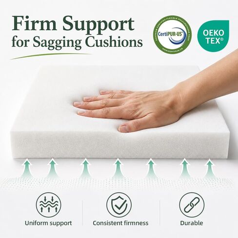 Upholstery Foam Cushion, 1’’x24’’x72’’ Foam Pad, Cut-to-Size Foam Cushion for Couch, Camper, Bench, Car Seat, RV Bed, DIY Foam Mat in Kuwait