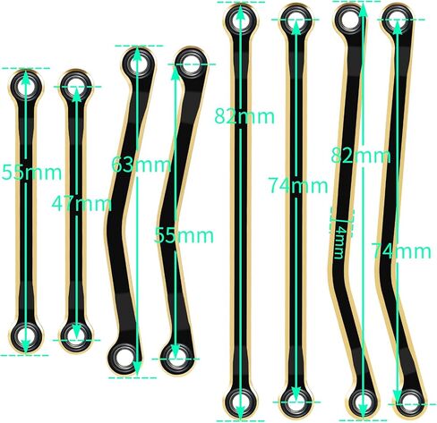 LGS مجموعة وصلات التخليص العالية لـ TRX4M High Trail K10 F150 ربط طلاء النحاس Tra-xxas 1/18 RC الزاحف ديدبولت لينك ترقية أجزاء in Kuwait