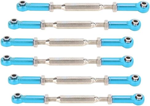 RC Push Rods, Adjustable Aluminum Alloy Turnbuckle Linkage 6Pcs 88mm for RC Car Enthusiasts Off-Road Racing Hobbyists in Kuwait