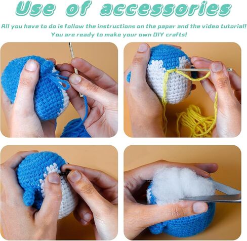 Crochet Kit for Beginners Adults - Learn to Crochet Animal, 3 Cute Animals Patterns with Step-by-Step Video Tutorials, Beginners Crocheting Kits, DIY Art Craft Knitting Set, Gifts for Woman Teen Girls in Kuwait
