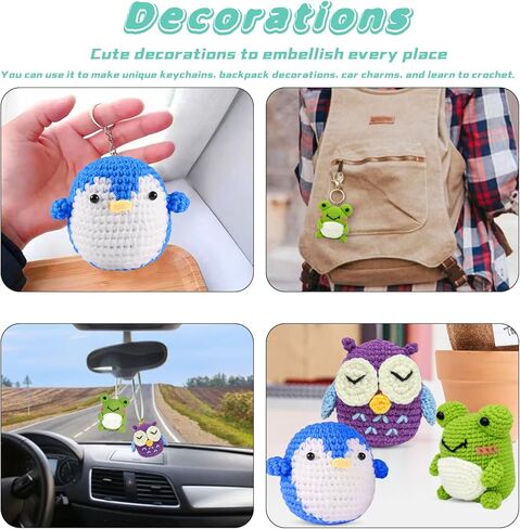 Crochet Kit for Beginners Adults - Learn to Crochet Animal, 3 Cute Animals Patterns with Step-by-Step Video Tutorials, Beginners Crocheting Kits, DIY Art Craft Knitting Set, Gifts for Woman Teen Girls in Kuwait