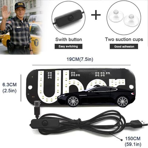 علامة الزجاج الأمامي للسيارة LED باللون الأزرق، علامة ضوء الزجاج الأمامي لسيارة الأجرة، قابس USB للسيارة، مصابيح داخلية للسيارة، أضواء مؤشر سيارة أجرة، كابل USB، علامة سيارة أجرة، ضوء الزجاج الأمامي للسيارة، ملصق مع خطاف وامض لأكواب الشفط in Kuwait