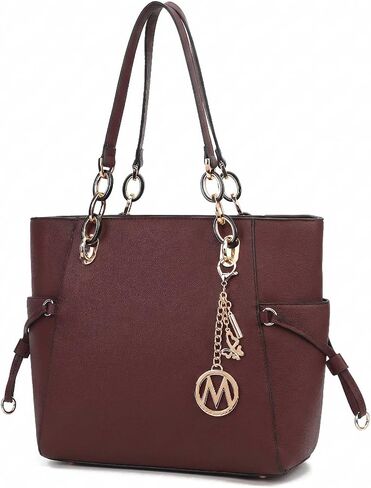 Mia K Collection Shoulder Handbag for Women: Vegan Leather Satchel-Tote Bag, Top-Handle Purse, Ladies Pocketbook in Saudi Arabia