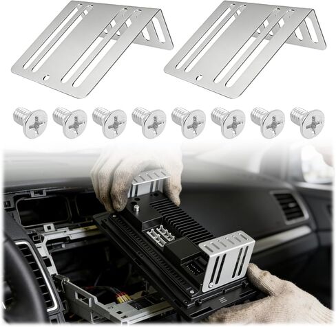 2PCS Car Double DIN Installation Kit with Screws,Sturdy Car Radio Installation Kit as Mounting Brackets with Multi-Hole Design,Professional Cars Stereo Installations Kits in Kuwait