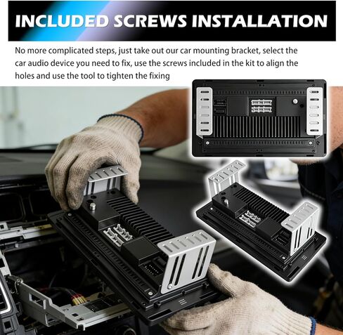 2PCS Car Double DIN Installation Kit with Screws,Sturdy Car Radio Installation Kit as Mounting Brackets with Multi-Hole Design,Professional Cars Stereo Installations Kits in Kuwait