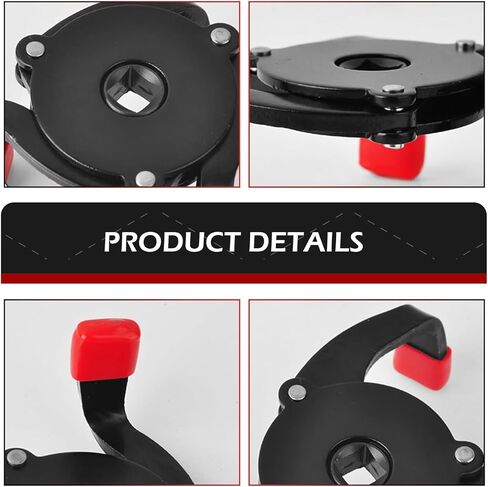 3/8'' 3-Jaw Oil Filter Wrench, Anti-Slip One-Way Flat 3 Jaw Filter Wrench, Universal 3/8'' Drive Steel Removal Tool, Adjustable Oil Filter Removal Tool, Universal for Cars (Black) in Kuwait