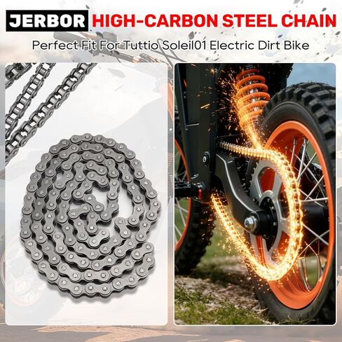 JERBOR OEM سلسلة محرك لدراجة Tuttio Soleil01 الكهربائية Drit، الأصل الصلب عالي القوة قوة جيدة مضادة للصدأ سلاسل سباق متينة لأجزاء الدراجات النارية الكهربائية Tutto Tutti in Kuwait