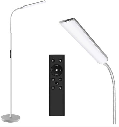 Dimunt LED Floor Lamp, Bright 15W Floor Lamps for Living Room with 1H Timer, Stepless Adjustable 3000K-6000K Colors & Brightness Standing Lamp with Remote & Touch Control Reading Floor Lamps in Kuwait
