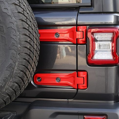 CheroCar لسيارة Jeep JL غطاء مفصل الباب الخلفي دعامة إطار احتياطي للباب الخلفي ملحقات خارجية لسيارة Jeep Wrangler JL JLU 2018-2026 Sport X Sahara Rubicon in Kuwait