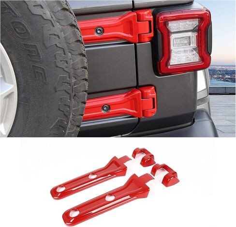 CheroCar لسيارة Jeep JL غطاء مفصل الباب الخلفي دعامة إطار احتياطي للباب الخلفي ملحقات خارجية لسيارة Jeep Wrangler JL JLU 2018-2026 Sport X Sahara Rubicon in Kuwait