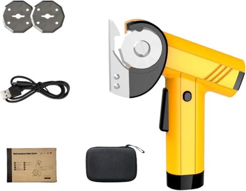 Lithium Battery Fabric Shears, Electric Rotary Cutter, Yellow, SK5 Blade, Type-C Charging, Precise Line Tracking, Speed Control (Pink) in Kuwait