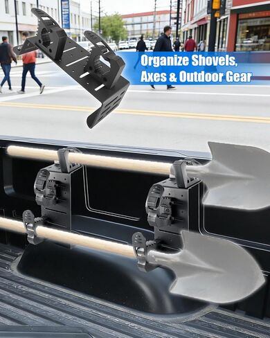 Truck Bed Rail Mount Brackets Compatible with Ford Maverick 2022-2025 F150 2015-2025 Ranger 2019-2025 Truck Bed Rail Track System, Modular Carbon Steel Accessory Mount for Shovels, Axes(3-Set Clamps) in Kuwait