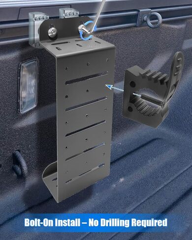 Truck Bed Rail Mount Brackets Compatible with Ford Maverick 2022-2025 F150 2015-2025 Ranger 2019-2025 Truck Bed Rail Track System, Modular Carbon Steel Accessory Mount for Shovels, Axes(3-Set Clamps) in Kuwait