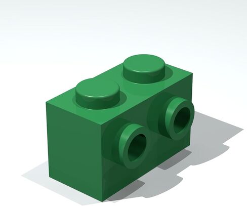 Classic Building Brick Bulk, Brick, Modified 1x2 with Studs on 1 Side, 200 Piece, Compatible with Lego Parts and Pieces:(Color:Green) in Saudi Arabia