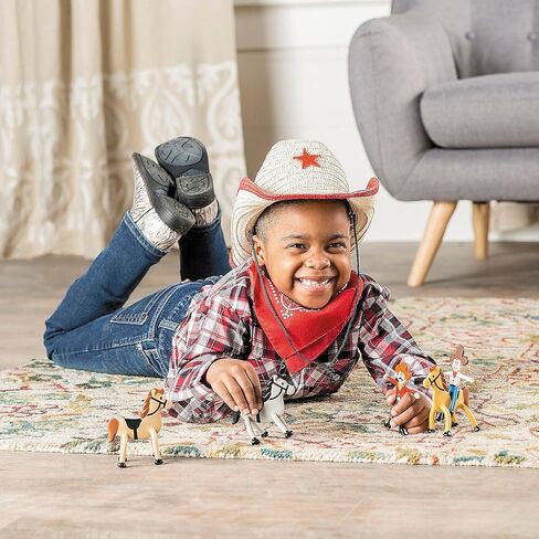 Fun Express Kids Cowboy Hat Bulk 48 Pack - Cowgirl Hats for Girls with Star Design | Western Party Decorations and Favors for Cowboy Birthday Party, Rodeo Theme Events and Dress Up Play | 2026 VBS in Kuwait