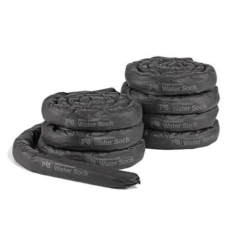 PIG UV-Resistant Mildew-Resistant Water Absorbent Sock 8 Pack - 3" x 10’ Socks Absorbs Up to 2.5 Gallons per Sock Black PM50813 in Kuwait