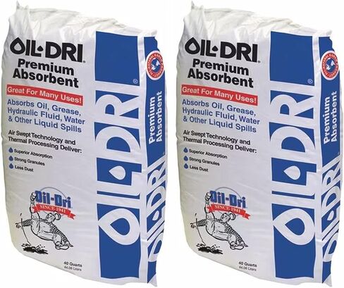 2 Pack Oil Dri 46lb Premium Absorbent Bags Montmorillonite Clay Absorbs Oil, Grease, Hydraulic Oil, & Other Liquid Spills in Kuwait