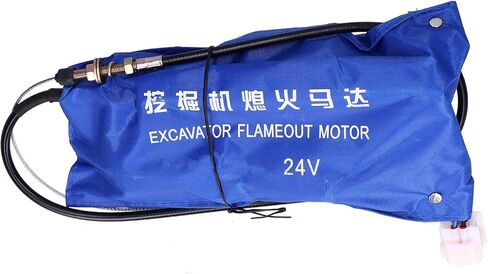 24V Sany Engine Stop Motor, Throttle Kill Shutoff Device Replacement with High Speed Gear White Plug 1M Cable Length Fit for Isuzu in Kuwait