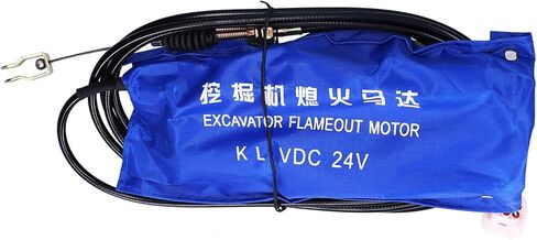 24V Sany Engine Stop Motor, Throttle Kill Shutoff Device Replacement with High Speed GearFit for Isuzu 3.2M Long Cable in Kuwait