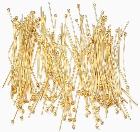 200pcs, 18mm Ball Head Pins, Color-Fast Alloy Material, Golden/Silvery, DIY Bracelet Necklace Earring Hairpin Accessories, Silver in Kuwait
