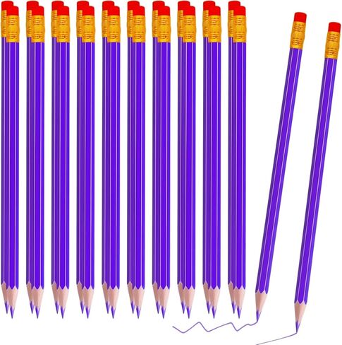 24 Pcs Erasable Checking Pencils, Pre-Sharpened, for Marking, Coloring, Tests, Grading, Office, School (Blue) in Saudi Arabia