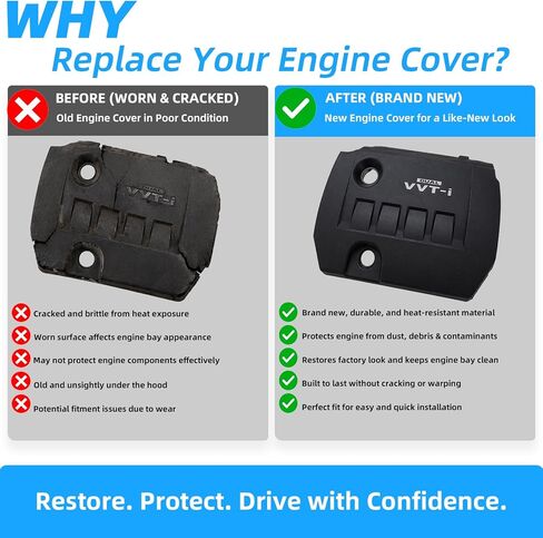 Engine Cover Compatible with Toyota Corolla 2009-2019, Cylinder Head Top Engine Cover Replacement 11212-37010 1121237010 in Kuwait