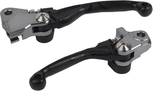 مجموعة أذرع Polisport Pivot غير قابلة للكسر تناسب Kawasaki KX250/KX450/KX250X/KX450X/KX450SR (2019–2023) Motocross (MX/Enduro) أذرع الفرامل/القابض، مركب متين، شكل OEM سهل التركيب باللون الأسود in Kuwait