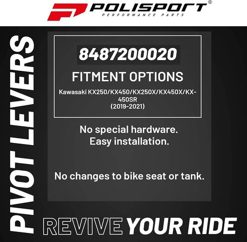 مجموعة أذرع Polisport Pivot غير قابلة للكسر تناسب Kawasaki KX250/KX450/KX250X/KX450X/KX450SR (2019–2023) Motocross (MX/Enduro) أذرع الفرامل/القابض، مركب متين، شكل OEM سهل التركيب باللون الأسود in Kuwait