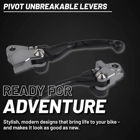 مجموعة أذرع Polisport Pivot غير قابلة للكسر تناسب Kawasaki KX250/KX450/KX250X/KX450X/KX450SR (2019–2023) Motocross (MX/Enduro) أذرع الفرامل/القابض، مركب متين، شكل OEM سهل التركيب باللون الأسود in Kuwait