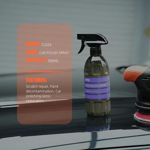 Spray Polish Compound, SPTA 16oz 500ml Professional Car Polish Spray for Swirl Removal, Towel Mark Elimination & Mirror-Like Shine, Safe on All Glossy Paints,Clear Coats,Auto Detailing Polish -CL024 in Kuwait