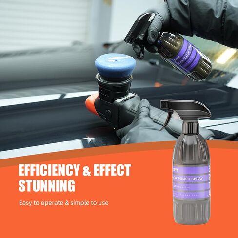 Spray Polish Compound, SPTA 16oz 500ml Professional Car Polish Spray for Swirl Removal, Towel Mark Elimination & Mirror-Like Shine, Safe on All Glossy Paints,Clear Coats,Auto Detailing Polish -CL024 in Kuwait