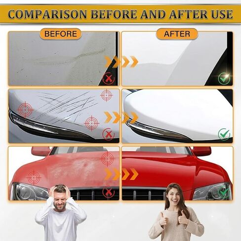 Car Scratch Remover (2-Pack) - Premium Auto Paint Restorer Wax to Easily Repair Minor Scuffs, Blemishes & Oxidation, Includes Applicator Sponge & Microfiber Towel in Kuwait