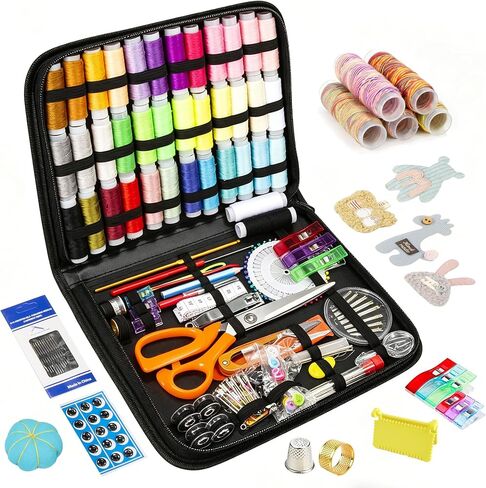 301pcs Sewing Project Kit with Thread, Scissors, Needles, Pins, Measuring Tape, and Accessories in Zippered Case (301PCS Sewing Kit) in Kuwait