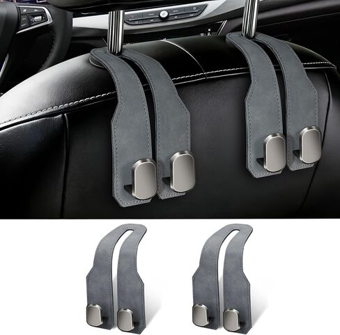 2 Pack Car Seat Headrest Hooks for Purses and Bags, Car Purse Holder With Double Metal Hooks, Headrest Back Seat Handbags Hook, Universal Car Purse Hanger, Cute Car Hanging Accessories, Black in Kuwait